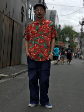 「schott（ショット）のSchott/ショット/ARMY FATIGUE PANTS/アーミー ファティーグ パンツ（その他パンツ）」を使った、Tomoya  Miuraさん（メンズ・169cm）の夏コーディネート