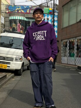 「schott（ショット）のSchott/ショット/ARMY FATIGUE PANTS/アーミー ファティーグ パンツ（その他パンツ）」を使った、Tomoya  Miuraさん（メンズ・169cm）の秋コーディネート