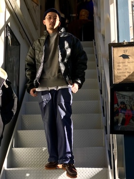 「schott（ショット）のSchott/ショット/ARMY FATIGUE PANTS/アーミー ファティーグ パンツ（その他パンツ）」を使った、Tomoya  Miuraさん（メンズ・169cm）の秋コーディネート