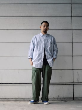 「schott（ショット）のSchott/ショット/ARMY FATIGUE PANTS/アーミー ファティーグ パンツ（その他パンツ）」を使った、Tomoya  Miuraさん（メンズ・169cm）の夏コーディネート