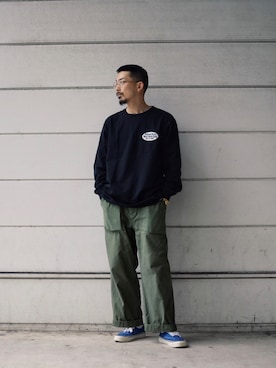 「schott（ショット）のSchott/ショット/ARMY FATIGUE PANTS/アーミー ファティーグ パンツ（その他パンツ）」を使った、Tomoya  Miuraさん（メンズ・169cm）の夏コーディネート