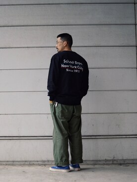 「schott（ショット）のSchott/ショット/ARMY FATIGUE PANTS/アーミー ファティーグ パンツ（その他パンツ）」を使った、Tomoya  Miuraさん（メンズ・169cm）の夏コーディネート