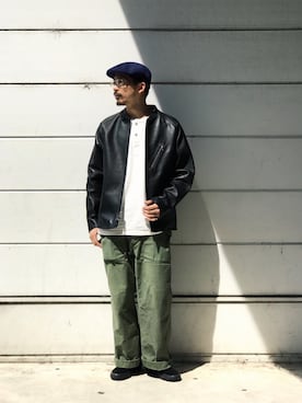 「schott（ショット）のSchott/ショット/ARMY FATIGUE PANTS/アーミー ファティーグ パンツ（その他パンツ）」を使った、Tomoya  Miuraさん（メンズ・169cm）の夏コーディネート