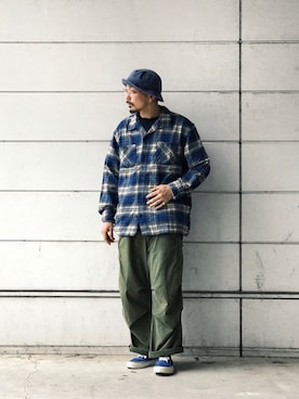 「schott（ショット）のSchott/ショット/ARMY FATIGUE PANTS/アーミー ファティーグ パンツ（その他パンツ）」を使った、Tomoya  Miuraさん（メンズ・169cm）の秋コーディネート