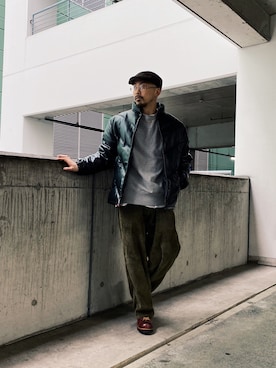 「schott(ショット)のアイテム」を使った、Tomoya Miuraさん(メンズ・169cm)の冬コーディネート