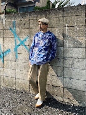 「HAVERSACK（ハバーザック）のアイテム（パンツ）」を使った、Tomoya  Miuraさん（メンズ・170cm）の夏コーディネート