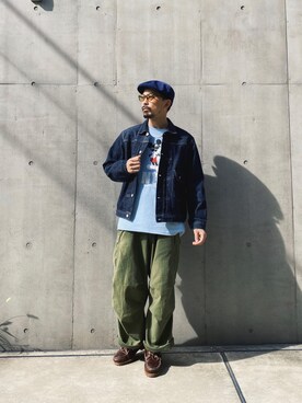 「ラブアンドピース2020」｜「アイテム（デニムジャケット）」を使った、Tomoya  Miuraさん（メンズ・170cm）の秋コーディネート