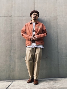 「HAVERSACK（ハバーザック）のアイテム（パンツ）」を使った、Tomoya  Miuraさん（メンズ・170cm）の春コーディネート
