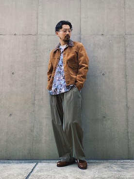 「アイテム（ライダースジャケット）」を使った、Tomoya  Miuraさん（メンズ・170cm）の冬コーディネート