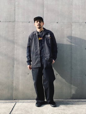 「schott（ショット）のアイテム（サロペット/オーバーオール）」を使った、Tomoya  Miuraさん（メンズ・170cm）の春コーディネート