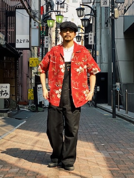 「schott（ショット）のアイテム（サロペット/オーバーオール）」を使った、Tomoya  Miuraさん（メンズ・170cm）の春コーディネート