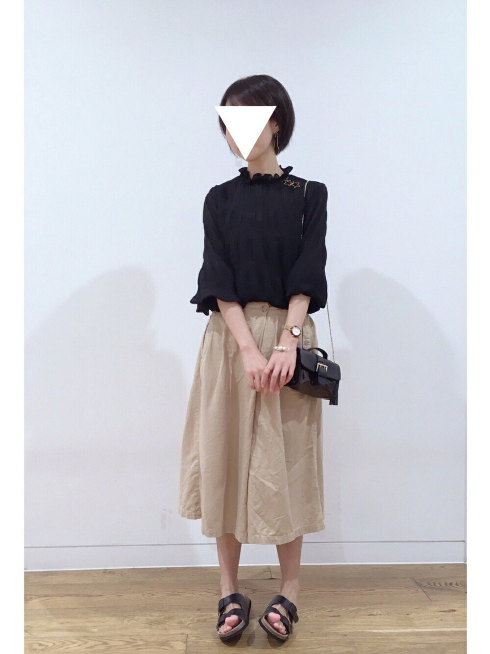 「夏、ootd、coordinate、who's who chico」｜「Heatherのアイテム（ショルダーバッグ、ブラック系）」を使った、AmberRUANさん（レディース・161cm）の夏コーディネートの1枚目の写真