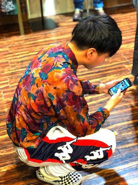 「シャツイン」｜「アイテム（スリッポン）」を使った、そーまさん（メンズ・170cm）の春コーディネート