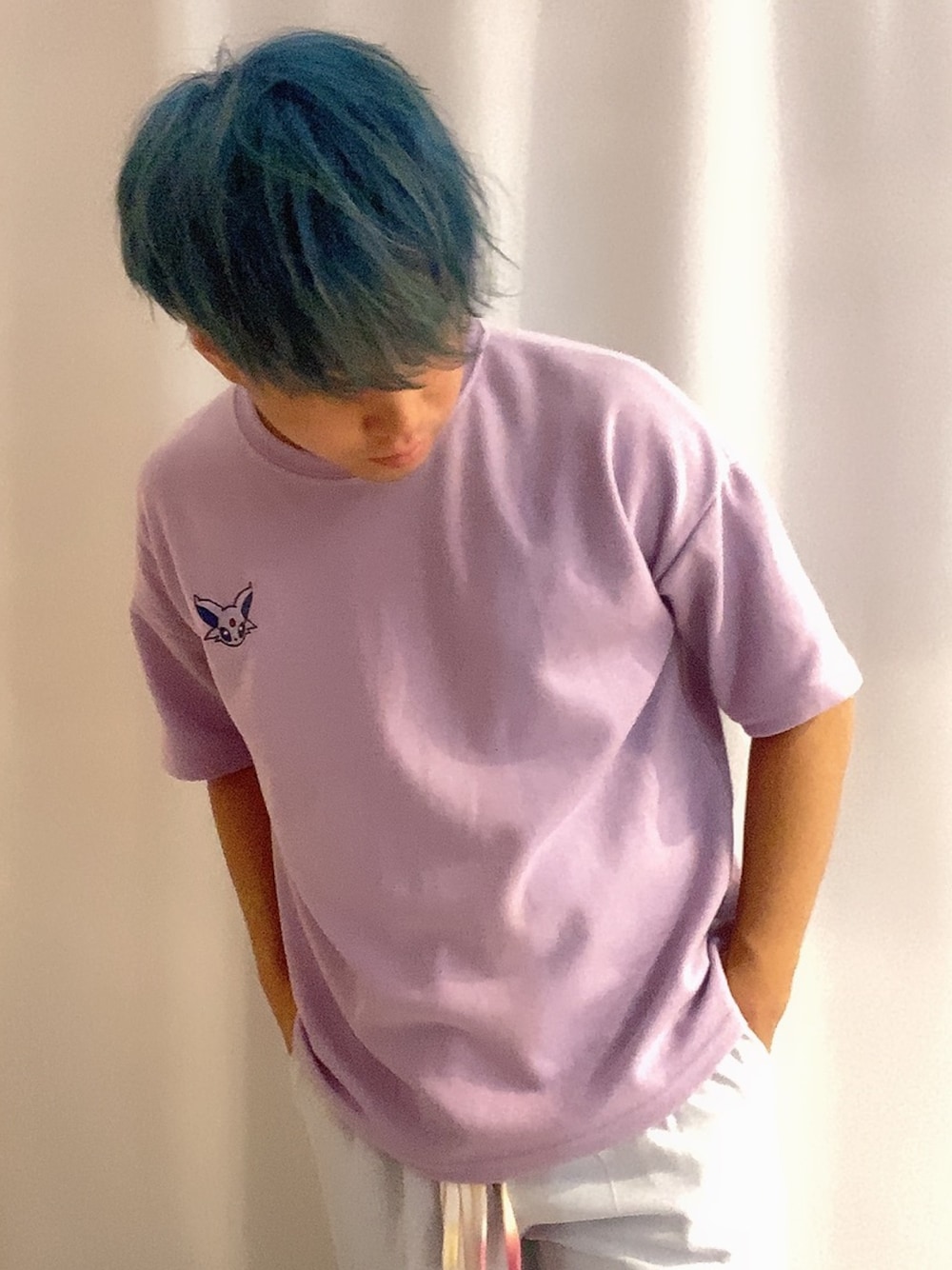 「UNIQLO、ユニクロ、mnml、紐ベルト、エーフィ、シンプルコーデ、お洒落さんとつながりたい、ラフ、夏、いいね、save、フォローお願いします🤑」｜「エーフィのアイテム（Tシャツ/カットソー、パープル系）」を使った、そーまさん（メンズ・170cm）の秋コーディネートの1枚目の写真