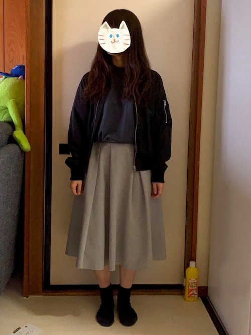GU（ジーユー）の「（GU）バックジップフレアスカート（WOMEN