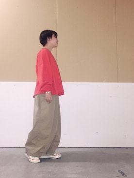 「Rebuild by Needles（リビルドバイニードルス）のアイテム（パンツ）」を使った、muuさん（レディース・150cm）の春コーディネート