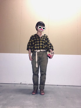 「SCYE BASICS（サイベーシックス）のアイテム（チノパンツ）」を使った、muuさん（レディース・150cm）の春コーディネート