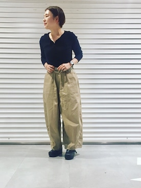 「Rebuild by Needles（リビルドバイニードルス）のアイテム（パンツ）」を使った、muuさん（レディース・150cm）の春コーディネート