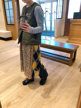 「White Mountaineering」｜「アイテム（ワンピース/ドレス）」を使った、muuさん（レディース・150cm）の冬コーディネート
