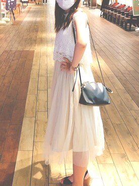 「CECIL McBEE（セシルマクビー）のアイテム（ワンピース/ドレス）」を使った、ななかさん（レディース・165cm）の夏コーディネート