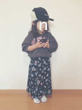 「Right-on（ライトオン）のアイテム（シャツワンピース）」を使った、pirosanさん（キッズ・90cm）の秋コーディネート