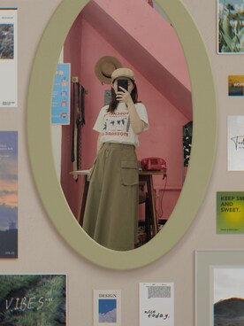 「日系极简」｜「アイテム（スカート）」を使った、用户6610061145さん（レディース・161cm）の夏コーディネート