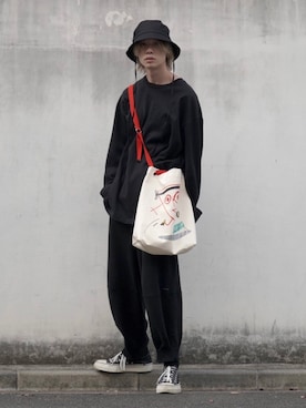 「Plan C（プランシー）のアイテム」を使った、sato_shunさん（メンズ・178cm）の冬コーディネート