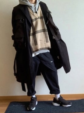 「URBAN RESEARCH（アーバンリサーチ）のアイテム（トレンチコート）」を使った、なべるんさん（メンズ・174cm）の冬コーディネート