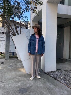 「MONKEY TIME（モンキータイム）のアイテム（デニムジャケット）」を使った、kuroiwaさん（メンズ・180cm）の冬コーディネート