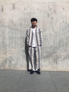 「FACCIES（ファチーズ）のアイテム（パンツ）」を使った、kuroiwaさん（メンズ・180cm）の春コーディネート