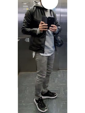「jiggys shop（ジギーズショップ）のアイテム（トップス）」を使った、YU163さん（メンズ・167cm）の冬コーディネート