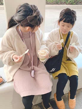 「pairmanon（ペアマノン）のアイテム（ブルゾン）」を使った、shihotoyouさん（キッズ・143cm）の冬コーディネート