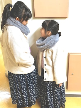 「お揃い」｜「アイテム（ジャケット/アウター）」を使った、shihotoyouさん（キッズ・142cm）の冬コーディネート