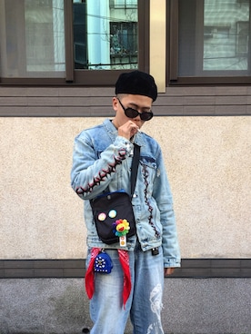 「MCM（エムシーエム）のアイテム（財布/小物）」を使った、Bobbyさん（メンズ・178cm）の夏コーディネート