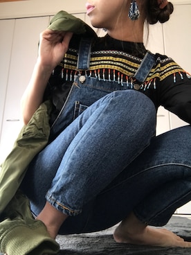 「韓国ファッション #K（カンコクファッションシャープケイ）のアイテム（シャツ/ブラウス、ブラック系）」を使った、ALIAWEARさん（レディース・168cm）の秋コーディネート