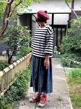 「コンバース」｜ぽん。さん（レディース・159cm・40代）の秋コーディネート