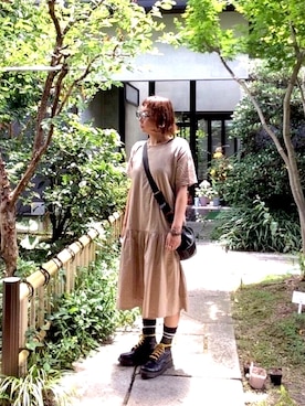 「Dr. Martens（ドクターマーチン）のDr.Martens / 1460 8EYEBOOT（ブーツ）」を使った、ぽん。さん（レディース・159cm）の夏コーディネート