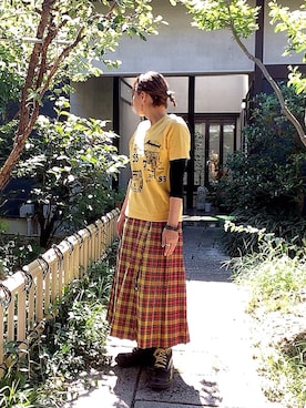 「チェック柄に恋してる」｜ぽん。さん（レディース・159cm）の秋コーディネート