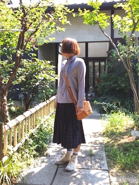 「チェック柄に恋してる」｜ぽん。さん（レディース・159cm）の秋コーディネート