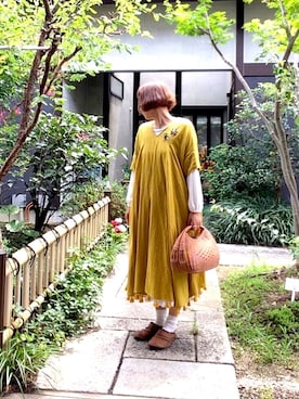 「アイテム（ヘアアクセサリー）」を使った、ぽん。さん（レディース・159cm・40代）の夏コーディネート