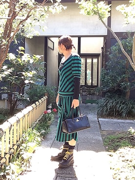 「Dr. Martens（ドクターマーチン）のDr.Martens / 1460 8EYEBOOT（ブーツ）」を使った、ぽん。さん（レディース・159cm）の秋コーディネート