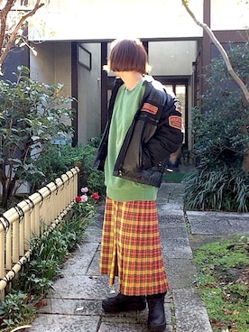 「Harley-Davidson（ハーレーダビッドソン）のアイテム」を使った、ぽん。さん（レディース・159cm）の秋コーディネート