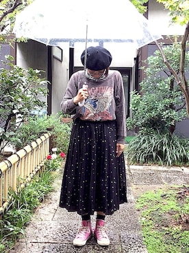 「アイテム（ハンチング/ベレー帽）」を使った、ぽん。さん（レディース・159cm）の秋コーディネート