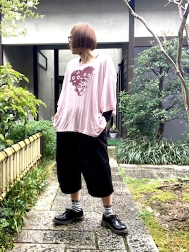 「ハーフパンツ」｜ぽん。さん（レディース・159cm・40代）の春コーディネート