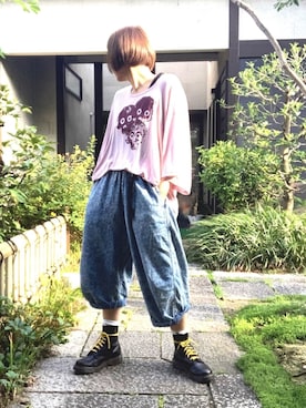 「Dr. Martens（ドクターマーチン）のDr.Martens / 1460 8EYEBOOT（ブーツ）」を使った、ぽん。さん（レディース・159cm）の夏コーディネート