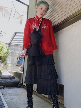 「チャイナシャツ」｜RYOKOさん（レディース・151cm）の夏コーディネート