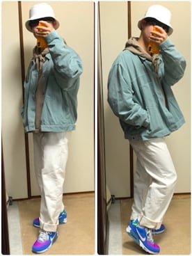 「MONKEY TIME（モンキータイム）のアイテム（パーカー）」を使った、服装研究博士 Dr.ジェントルさん（メンズ・168cm）の春コーディネート