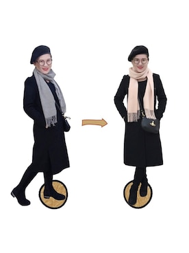 「MOUSSY（マウジー）のBASQUE BERET（ハンチング/ベレー帽、ブラック系）」を使った、SONGSHUYAさん（レディース・158cm）の冬コーディネート