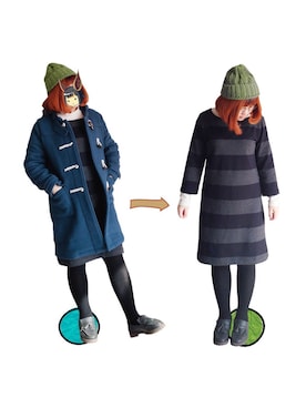 「handmade」｜「アイテム（ダッフルコート）」を使った、SONGSHUYAさん（レディース・158cm）の春コーディネート