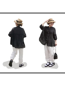 「L.H.P（エルエイチピー）のアイテム（サンダル）」を使った、SONGSHUYAさん（レディース・158cm）の夏コーディネート